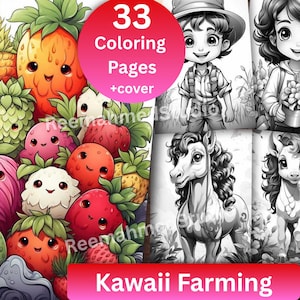 Kawaii Farming Coloring Book | Cute Farm Animals & Scenes | Fun Printable for Kids