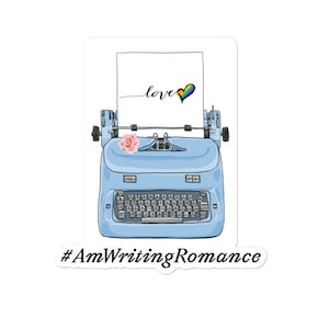 AmWritingRomance Sticker / Vinyl Decal / For Romance Writers / For laptops, notebooks, auto, phone