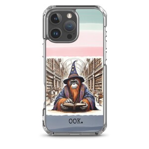 Custodia trasparente per iPhone® tutti i modelli Custodia per telefono Wizard Librarian OOK, protezione flessibile e durevole per il telefono
