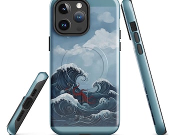 MagSafe® tough case for all iPhones® ocean design, octopus graphic, stormy ocean iPhone case