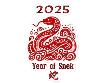Adesivo zodiacale astrologico cinese ANNO 2025 SNEK - decalcomania impermeabile - 3 opzioni di dimensioni - multiuso, multisuperficie, durevole