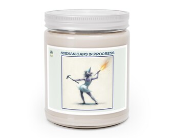 Fun Candle Shenanigans in Progress, 9oz, natural soy wax, Gift for Candle Lovers, Humorous Home Decor, party candle, quirky gift