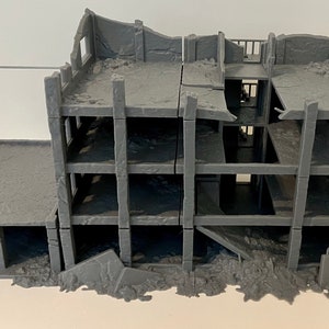 Ashfall City Building 2 Abandoned Factory Ruins - 28mm Post-Apocalyptic Terrain by Dark Realms