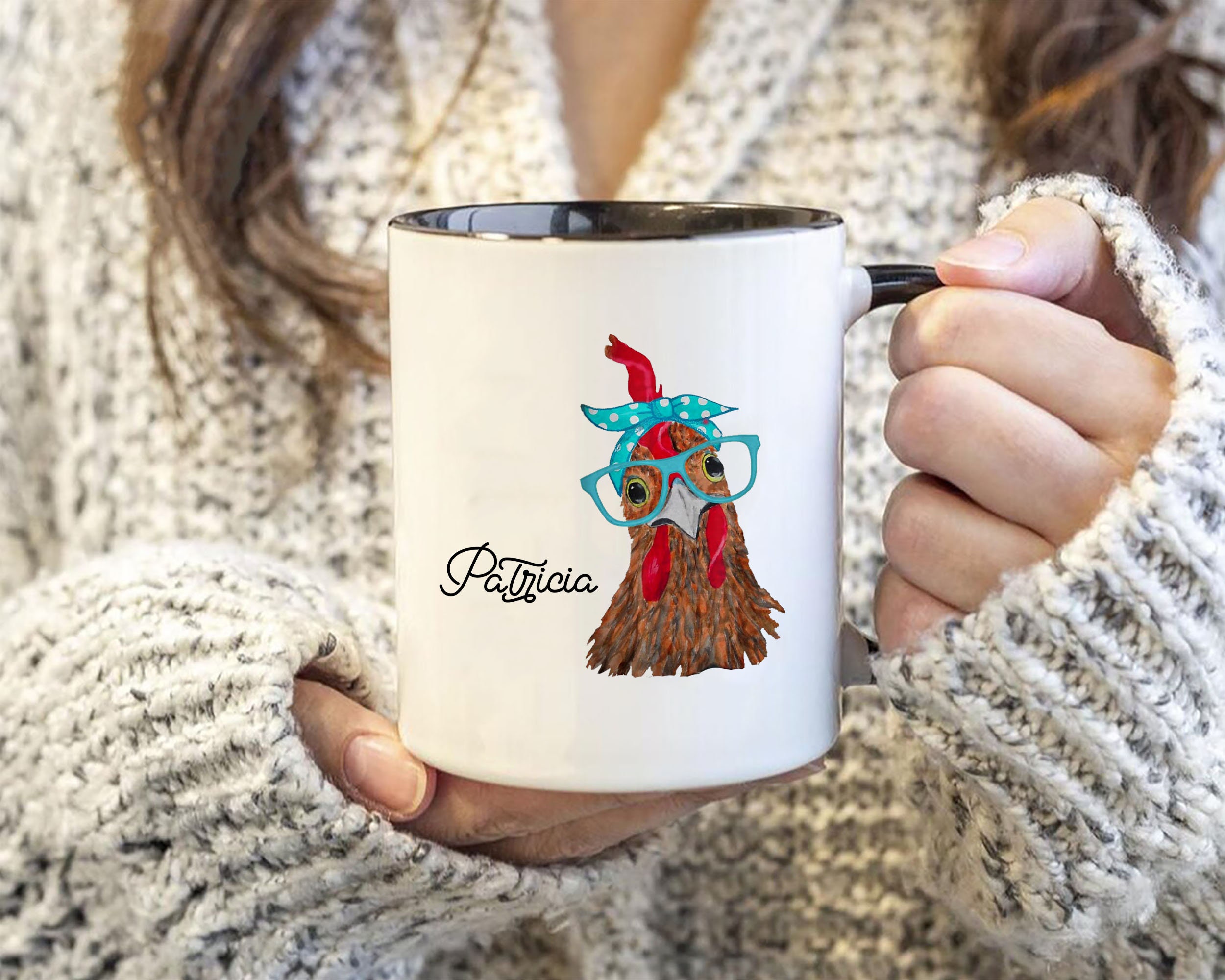 Tazza da caffè pollo con scatola regalo, tazza animali set