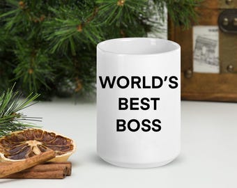 World's Best Boss Mug, Funny Gift For Boss Coffee Mugs, Funny Office Mug for Him Her,  Coworkers Office Mug, Gift For Men, 11oz Ceramic Mug
