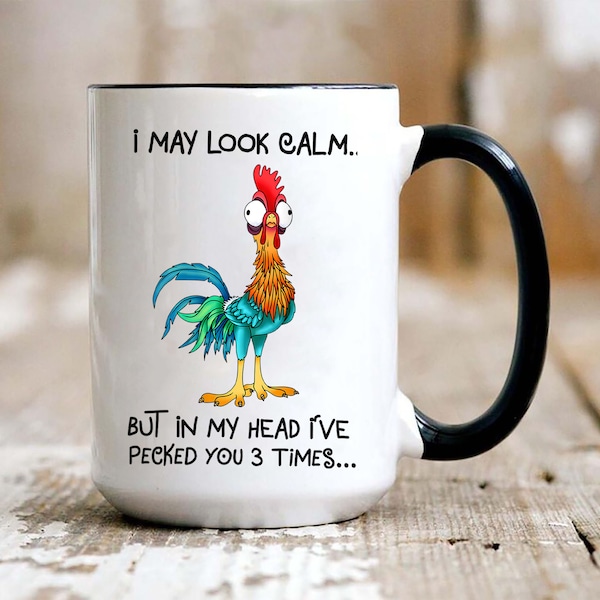 I May Look Calm Mug, Funny Coffee Mug, 11 oz Ceramic Mug,Coworker Gift,Birthday Gift,Sarcastic Gift,boss mug gift idea,Funny Women Mug Gifts