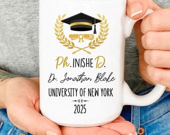PhD Graduation Mug 2025: Personalized Doctoral Gift