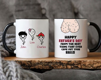 Grappige vaderdagmok: gepersonaliseerd cadeau vader, mok sperma