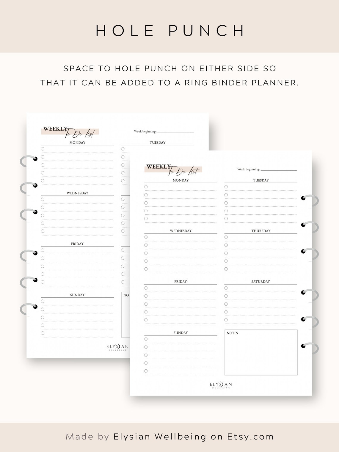 Weekly to Do List Monday Start Printable Fillable PDF - Etsy