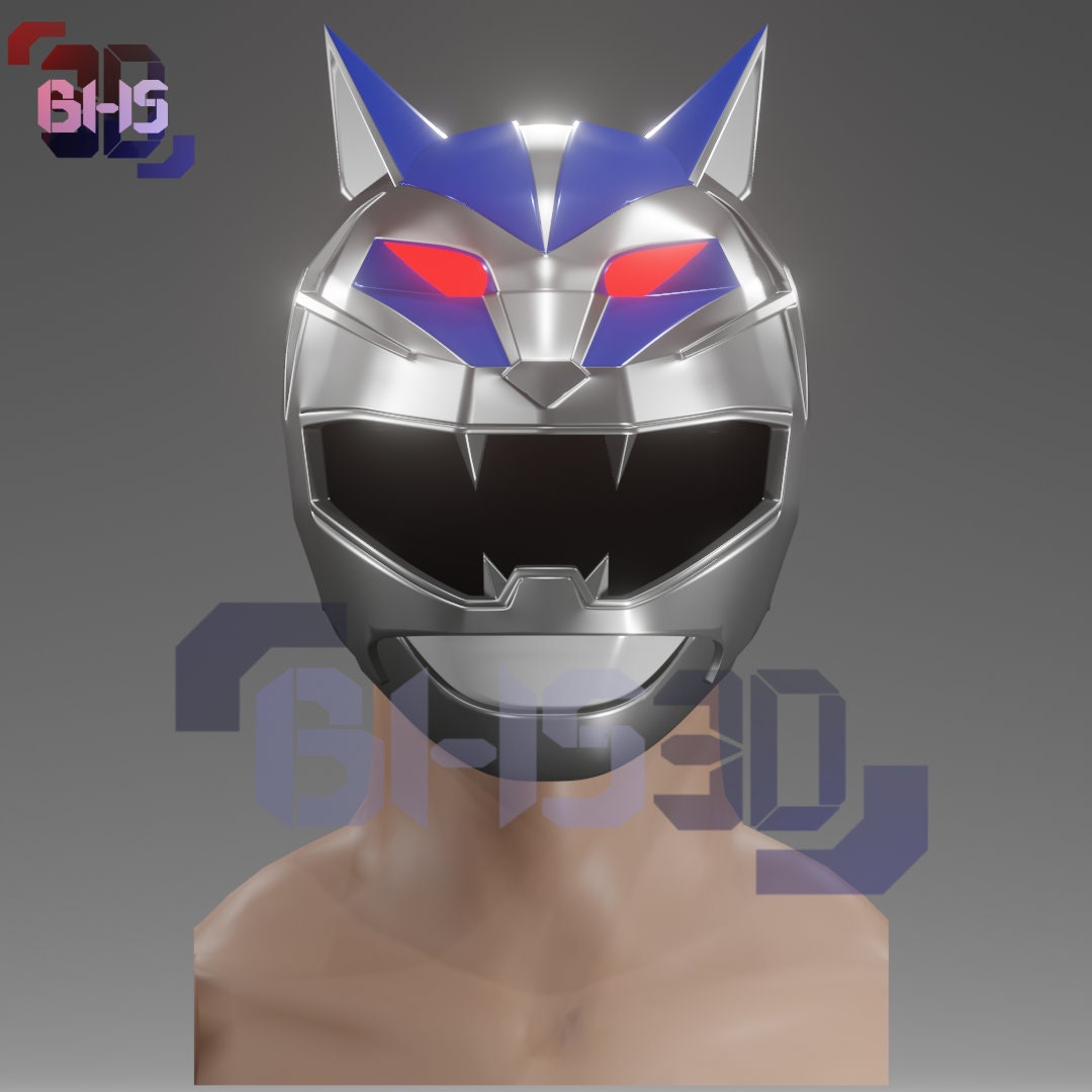 Lunar Wolf Power Rangers Wildforce Helmet 3D Digital Download - Etsy
