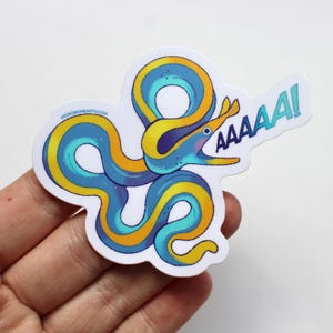 Ribbon Eel Scream Sticker | Funny Eel Moray Marine Biology Gift