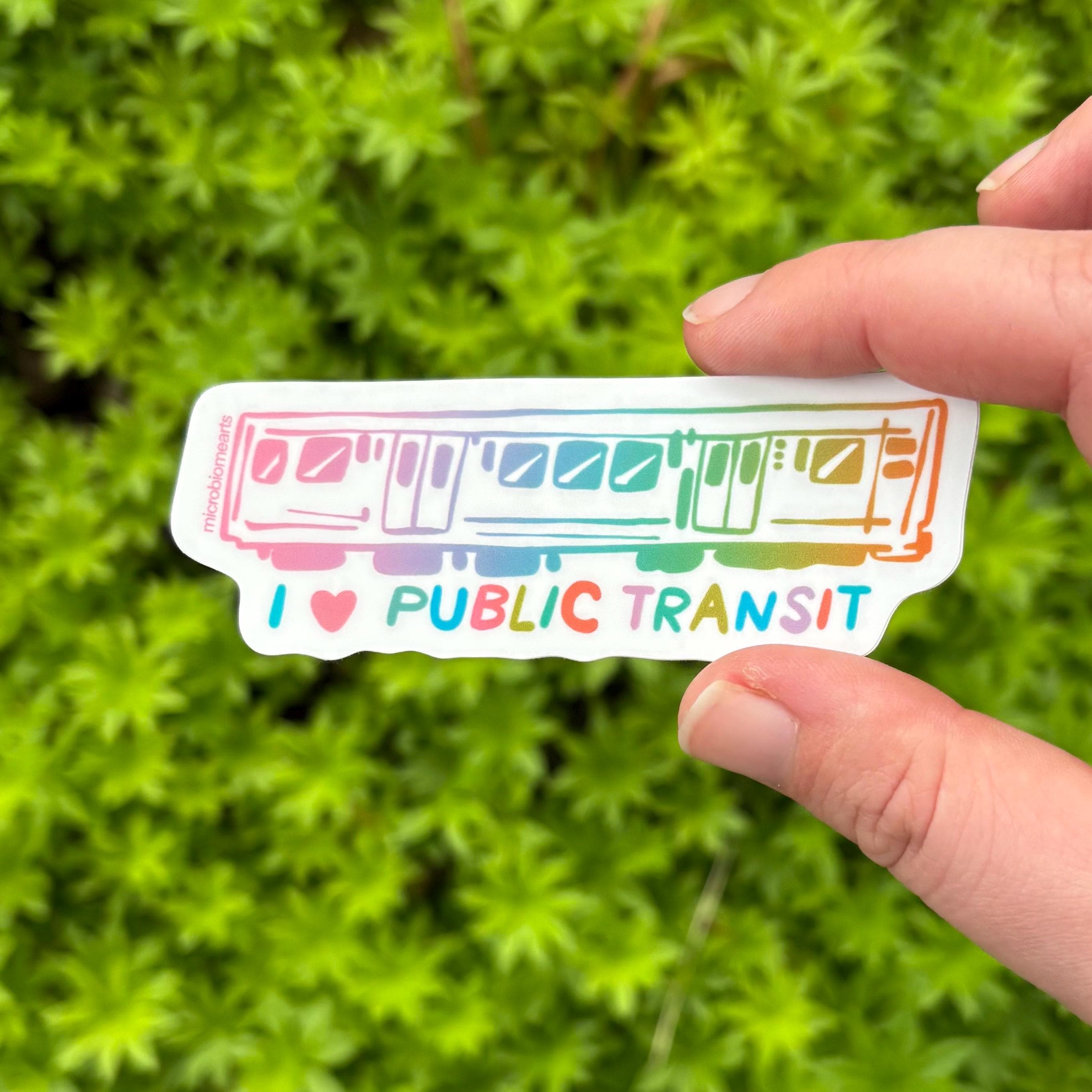 I <3 Public Transit Sticker | Subway Train Bus Chicago L CTA Inspired Gift