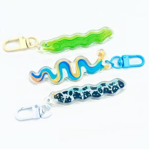 Moray Eels Acrylic Charms | ribbon eel snowflake eel fish green animal keychain