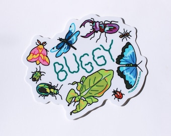 BUGGY insect Sticker | entomology stag beetle moth butterfly bug lover gift