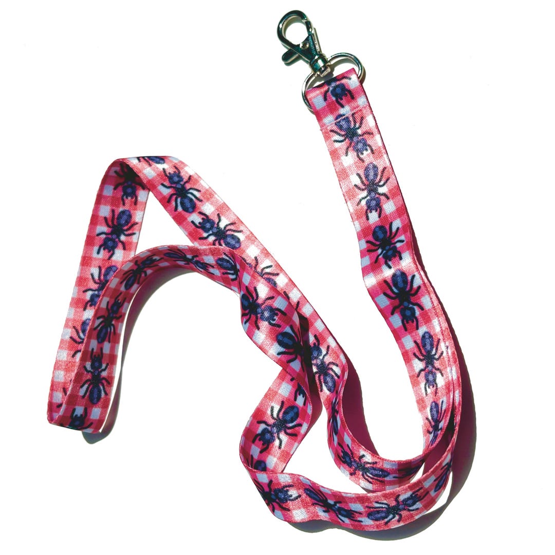 Ant Picnic Lanyard | Bug Insect Art Gingham Key Lanyard Accessory - Etsy