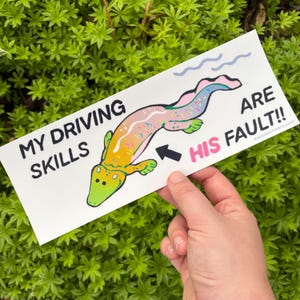 Funny Tiktaalik Bumper Sticker | natural history fossil meme funny animal