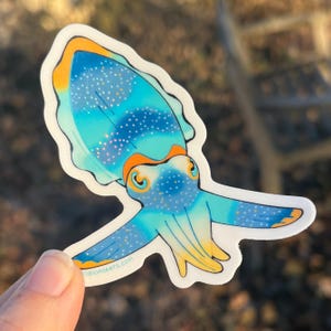 Hypnotizing Cuttlefish Vinyl Holo Sticker | cephalopod ocean life marine animal gift