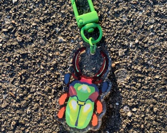 Sawtooth Stag Beetle Acrylic Keychain | bug entomology insect lover keychain