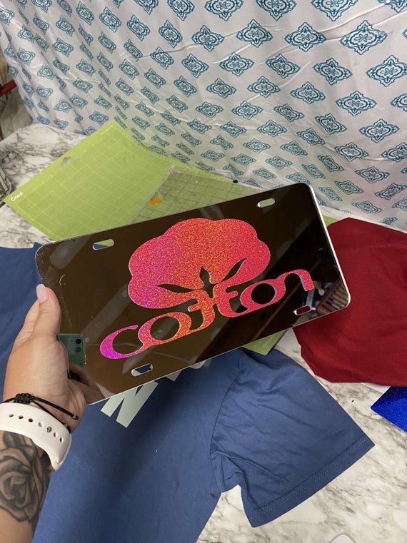 Chrome Cotton License Plate Etsy