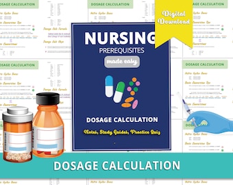 Guide d'étude sur le calcul de la posologie | Test d'entraînement de dosage de la calcémie | Notes d'allaitement | Téléchargement numérique