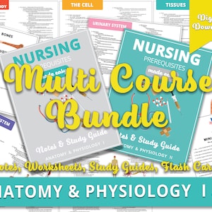 Anatomy Notes, Anatomy Study Guide, Flash Cards, Multi-Course Bundle, AP I and AP 2, Digital Download