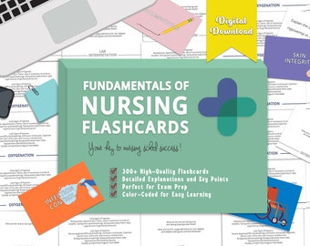 Flashcards Nursing Fundamentals: NCLEX-studiehulpmiddelen (digitale download)