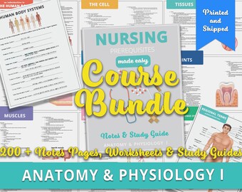 Anatomy Notes Study Guide, Flash Cards Bundle, Anatomy and Physiology, Printed and Shipped