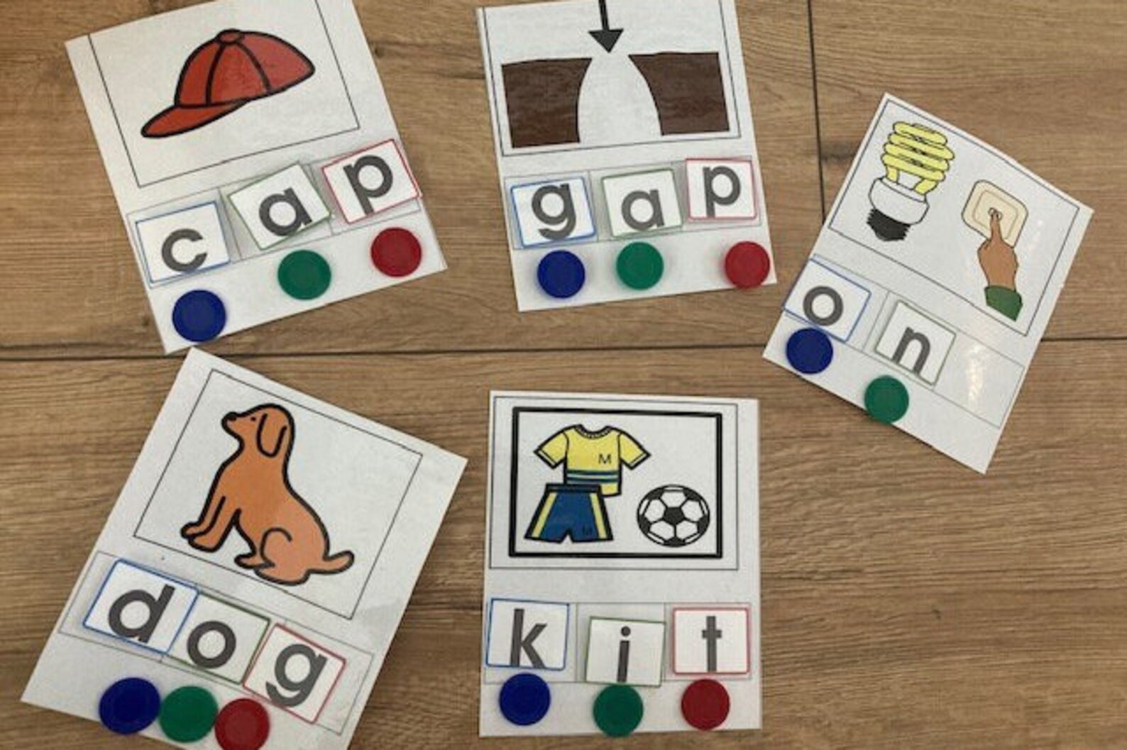 Colour matched CVC word cards with sound buttons phonics Etsy