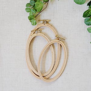 Oval embroidery hoops , Beachwood hoops with brass screw, High quality embroidery hoops for cross stitch or embroidery frame