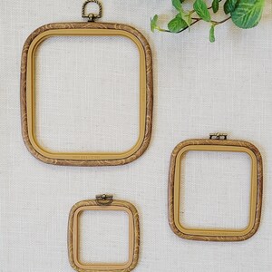 Embroidery Square  Hoops, Cross Stitch Hoops,  Imitated Wood Plastic Octagon Frame, Decorative Cross Stitch Hoop Set