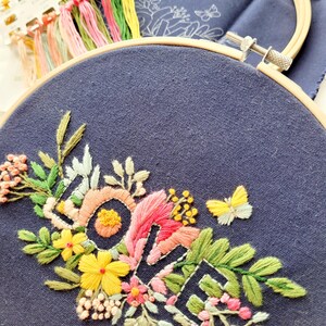 Valentines Embroidery Beginner Kit, DIY , Floral Embroidery Pattern,  Heart Pattern, Valentine Embroidery Kit, Embroidery starter kit