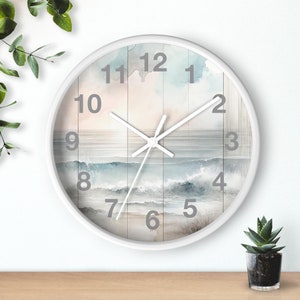 Wooden Wall Clock, Rustic Coastal Art, Ocean Clocks, Natical Wall Art, Unique Wall Clocks, Seascape Art, Coastal Sunset Clocks, Beach Themes