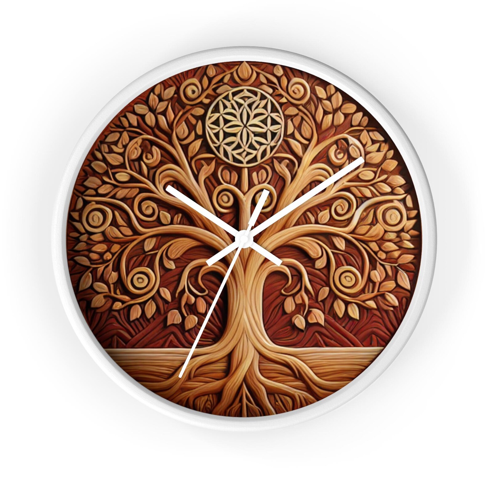 Tree of Life Clocks, Rustic Clocks, Barn Red Clock, 3D Artwork, Rustic ...
