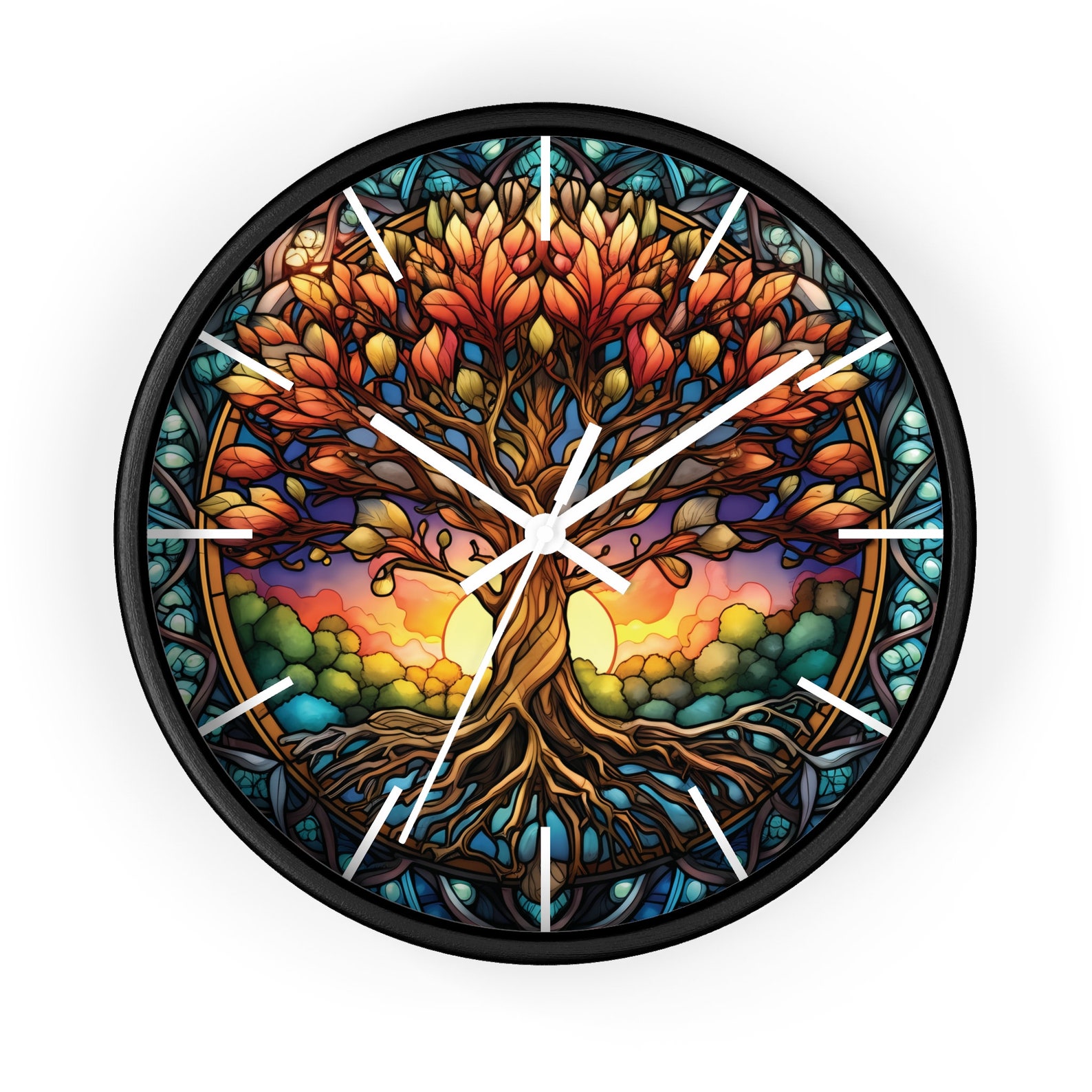 Tree of Life Clocks, Tree of Life Wall Art, Stained Glass Tree of Life ...