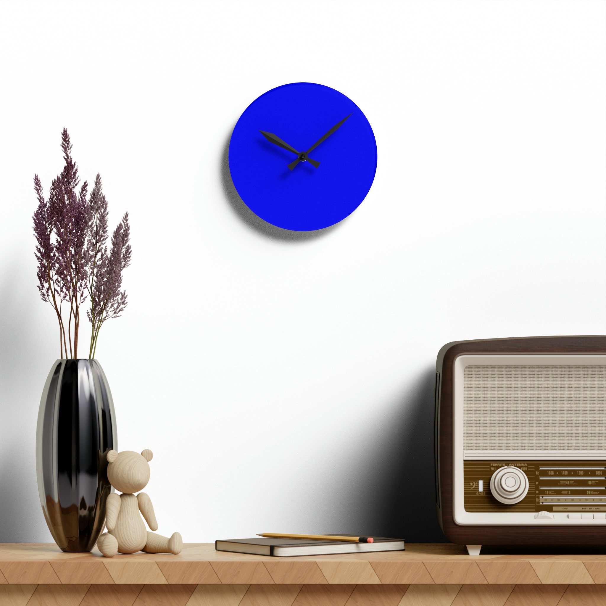 Vibrant Klein Blue Clock, Unique Clocks, Beautiful Bright Royal Blue ...