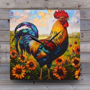 Farmhouse Clock, Chicken Kitchen Clock, Chicken or Rooster Clock, Chicken Home Decor, Farm Decor, Farmhouse Home Decor