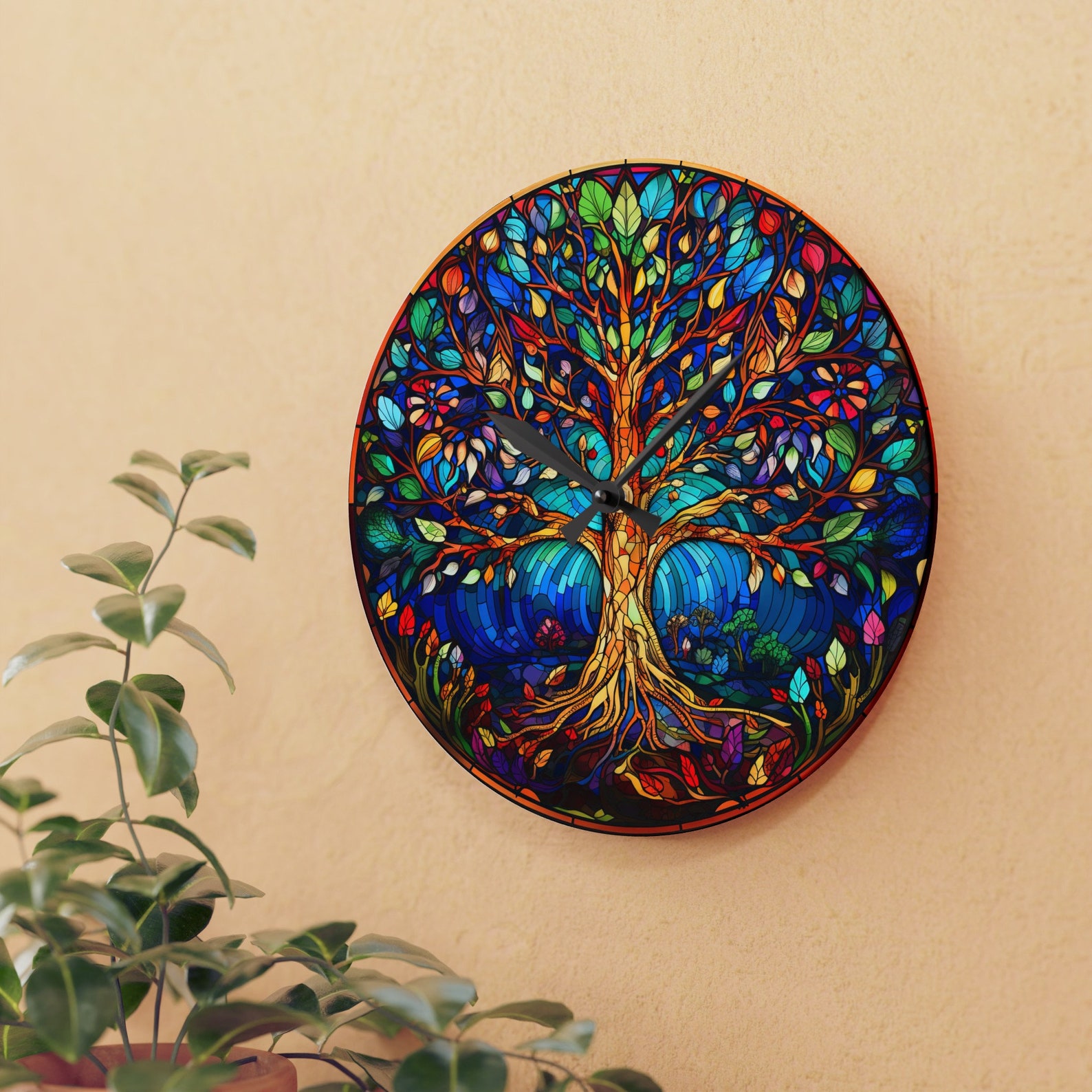 Unique Wall Clock, Tree of Life Wall Clock, Spiritual Tree Clock, Home ...