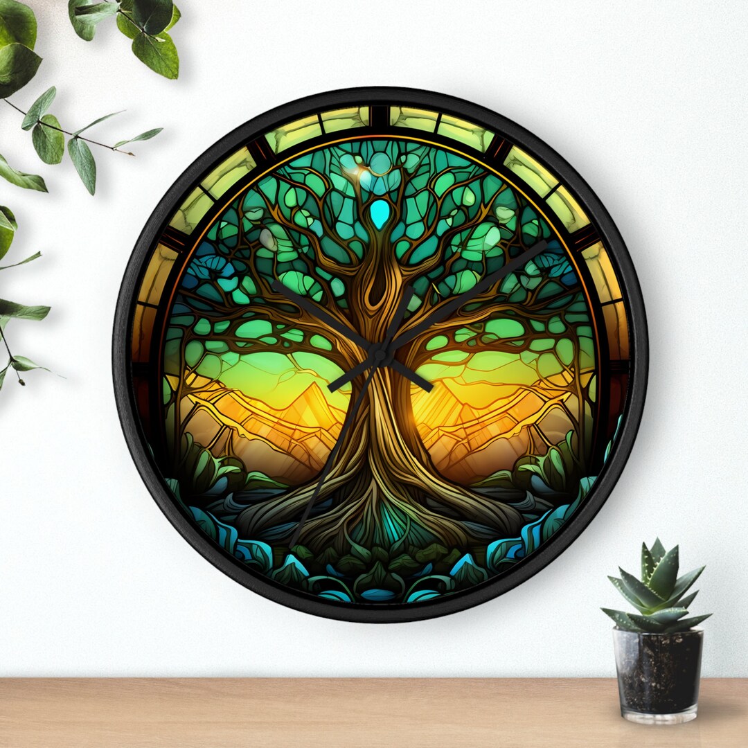 Tree of Life Wall Clock, Wooden Wall Clock, Tree of Life Clock, Silent ...
