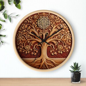 Tree of Life Clocks, Rustic Clocks, Barn Red Clock, 3D Artwork, Rustic ...