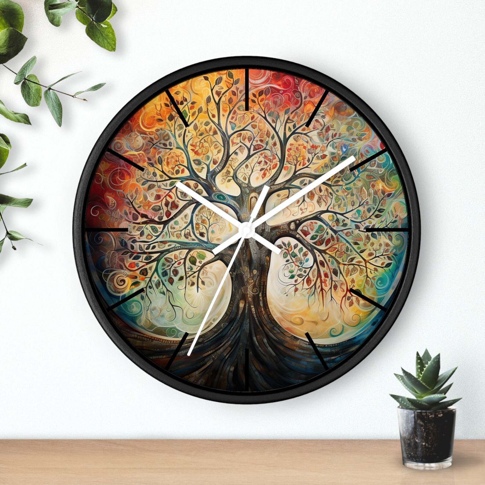 Wooden Wall Clock, Tree of Life Clock, Abstract Tree of Life Art ...
