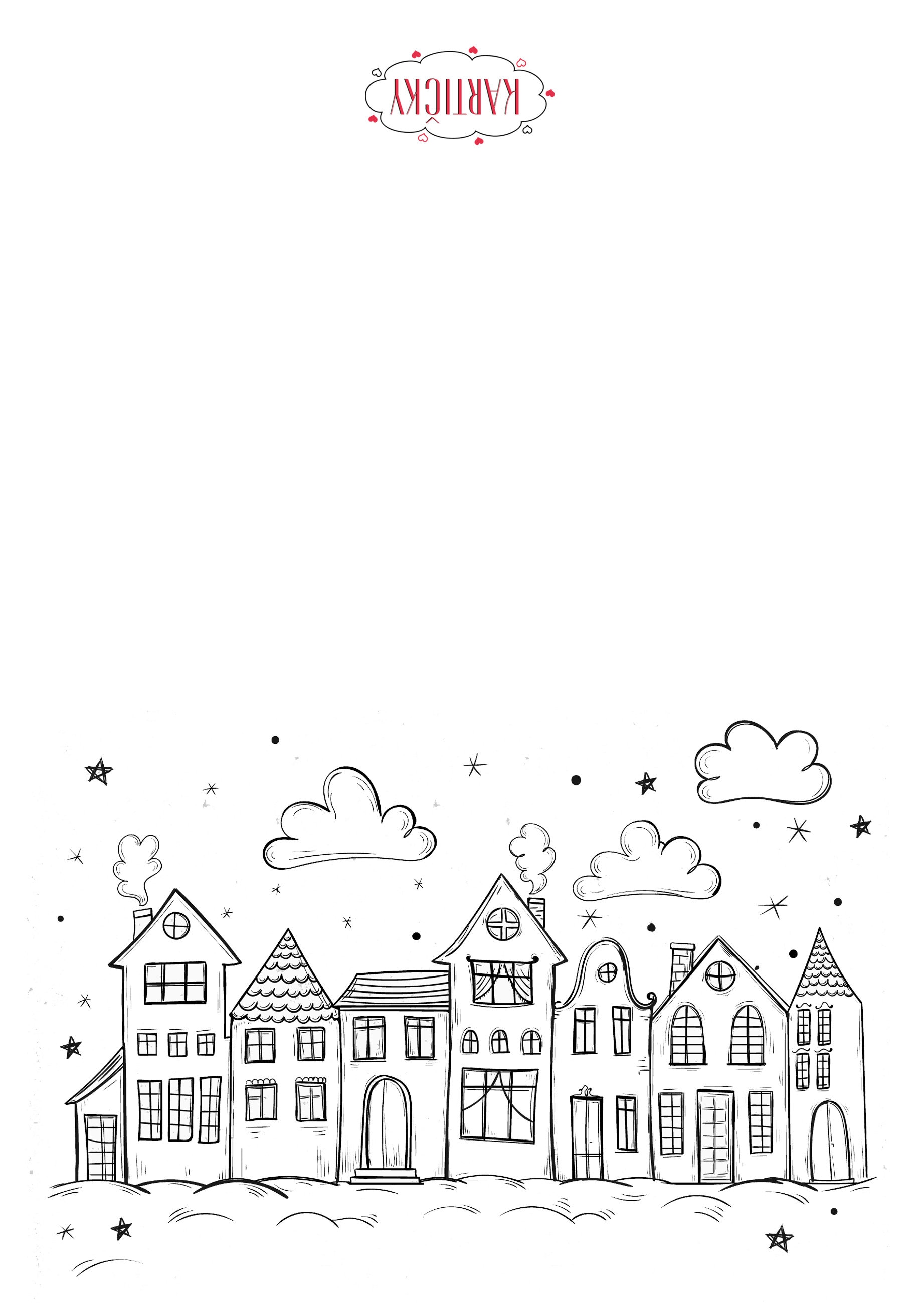 Christmas Coloring Cards Printable Pdf Cards Christmas Etsy