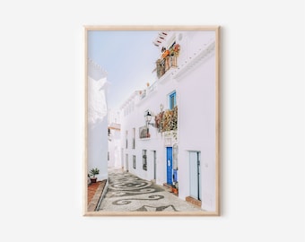 White Stone Corner Europe Street DIGITAL ART PRINT | Printable Design Wall Home Decor | Italy Greece Cityscape Wanderlust Travel Photography