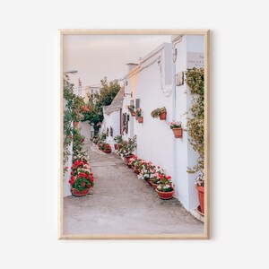 The Path is Rosy DIGITAL ART PRINT | Printable Design Boho Wall Home Decor | Europe Street Flower Cityscape Wanderlust Travel Photography