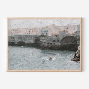 Mediterranean Coast Oil Painting DIGITAL ART PRINT | Printable Design Home Wall Art | Italy Europe Greece Wanderlust Travel Photography
