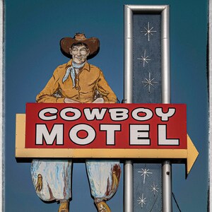 Cowboy Motel - Amarillo, TX - 11x17&quot; Color Print. (shipped next day until Dec 22)