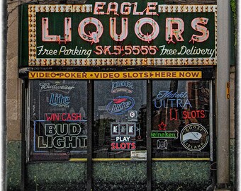 Eagle Liquors - Chicago Heights, IL - 11x17" Color Print.(shipped next day until Dec 22)