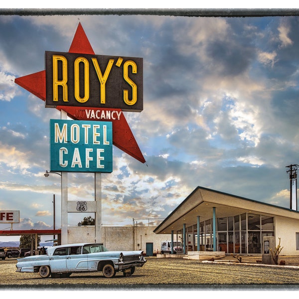 Roy's motel Cafe - Amboy, CA - 11x17 "Farbdruck.