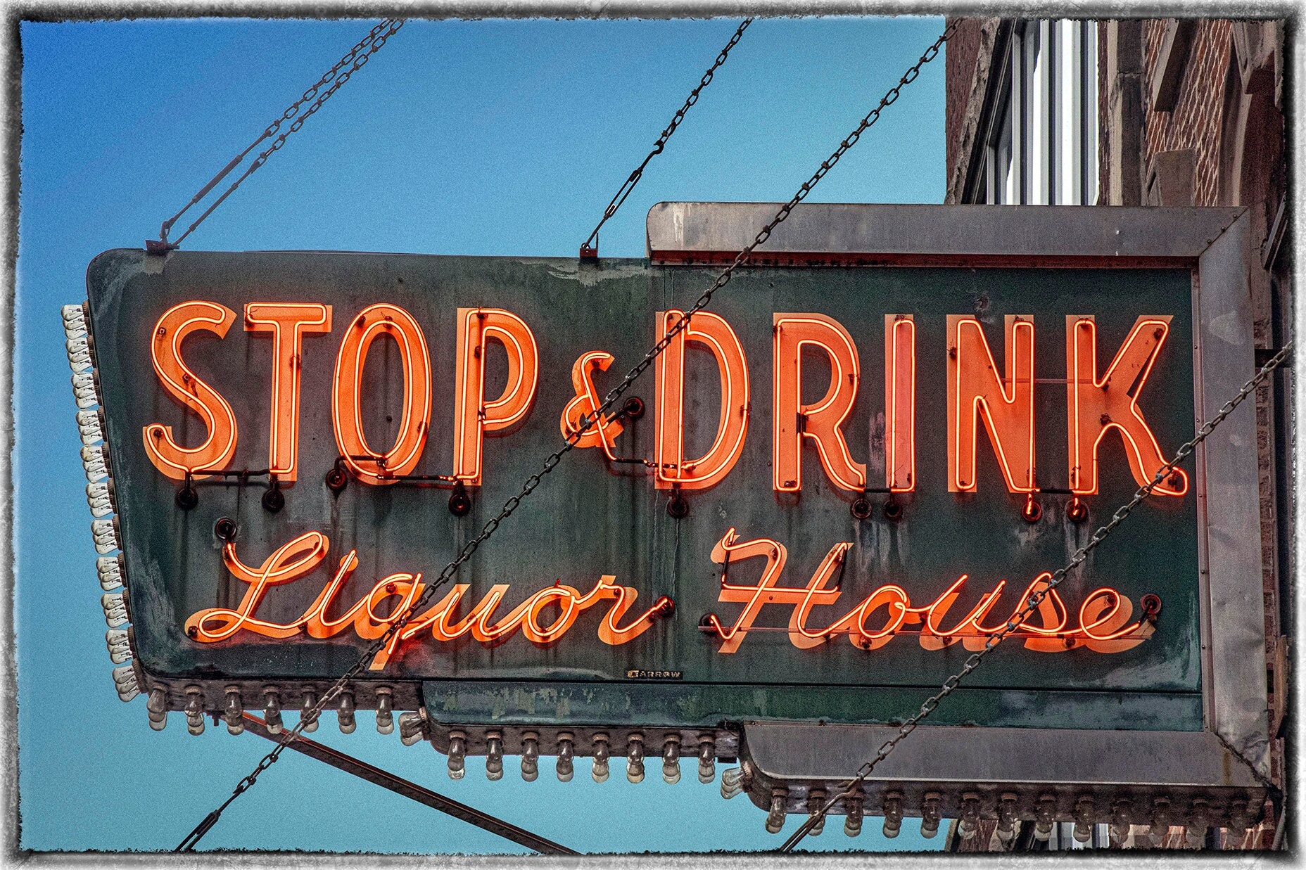Stop & Drink Liquor House Chicago Ill 11x17 Color 