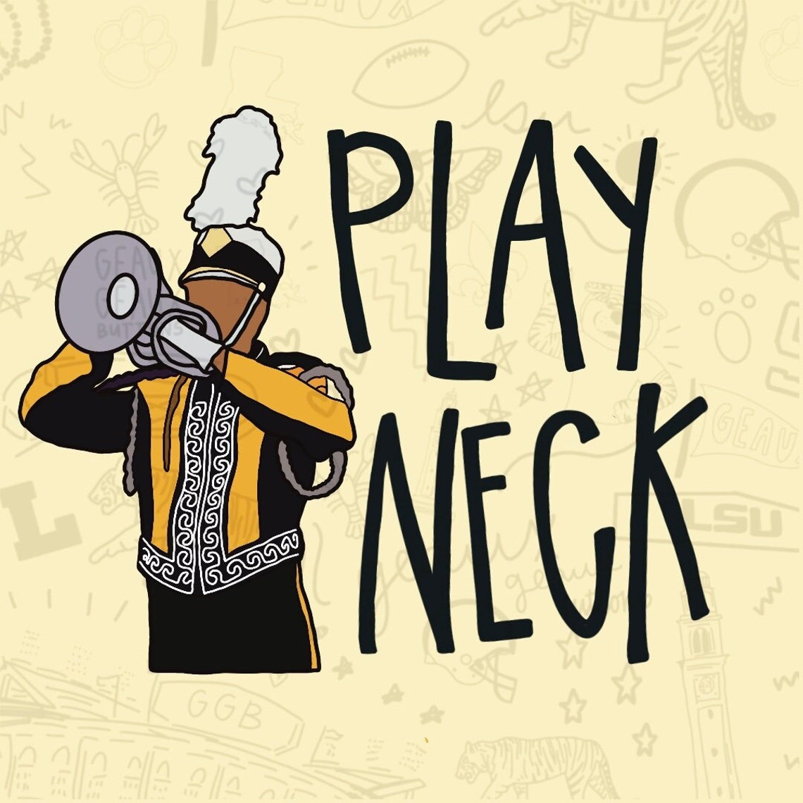 What Is The Neck Song Lsu Lyrics Play Neck, Lsu Tigers, Digital Download Only, PNG, JPEG, 2 Different