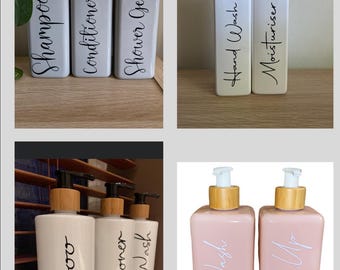 Multi Coloured Pump Bottles | Mrs Hinch inspired customised bath/ shower/kitchen bottles, reusable